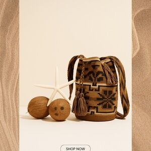 Handwoven Bucket Bag – Brown Boho Crossbody, Artisan Made